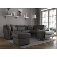 Sit&More Ecksofa SIT & MORE "Freetown L-Form", grau (anthrazit), B:252cm H:84cm T:216cm, Sofas, Ecksofa, inklusive Kopfteilverstellung und komfortablem Federkern