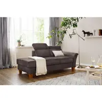 Home affaire Recamiere "Conville", braun (mocca), B:194cm H:84cm T:93cm, 100% Polyester, Sofas, Recamiere, incl. Kopfteilverstellung, Federkern, wahlweise mit Bettkasten