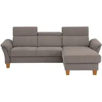 Otto Home Ecksofa "Conville L-Form", braun (latte), B:256cm H:84cm T:167cm, 100% Polyester, Sofas, Ecksofa, Federkern, wahlweise mit Schlaffunktion und Bettkasten bzw. Stauraum