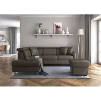 Sit&More Ecksofa SIT & MORE "Freetown L-Form", braun, B:252cm H:84cm T:216cm, Sofas, Ecksofa, inklusive Kopfteilverstellung und komfortablem Federkern