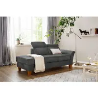 Otto Home Recamiere "Conville", grau (anthrazit), B:194cm H:84cm T:93cm, 100% Polyester, Sofas, Recamiere, incl. Kopfteilverstellung, Federkern, wahlweise mit Bettkasten