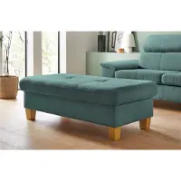 Exxpo - Sofa Fashion Hocker "Enya Bankhocker mit Staufach unter der Sitzfläche", blau (aqua), B:136cm H:45cm T:70cm, Hocker, Hocker, schöne Detailverarbeitung