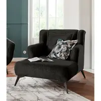 Home affaire Loveseat "Baggio Mega Sessel für Komfort und Entspannung, zeitlos und modern", grau (anthrazit), B:101cm H:99cm T:152cm, Sessel, Loveseat, Zierkissen inklusive, schwarze Metallfüße