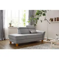Otto Home Recamiere "Conville", grau, B:194cm H:84cm T:93cm, 100% Polyester, Sofas, Recamiere, incl. Kopfteilverstellung, Federkern, wahlweise mit Bettkasten