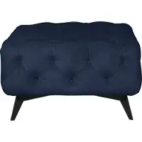 Home affaire Polsterhocker "Amaury", blau, B:80cm H:45cm T:80cm, Struktur (100% Polyester);Samtoptik (100% Polyester), Hocker, Polsterhocker, Chesterfield-Optik, Breite 80cm, Fußfarbe wählbar