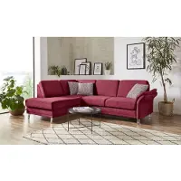 Sit&More Ecksofa SIT & MORE "Clio L-Form", rot (bordeaux), B:254cm H:89cm T:190cm, Sofas, Ecksofa, wahlweise mit Schlaffunktion und Bettkasten, inklusive Federkern