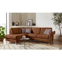 Sit&More Ecksofa SIT & MORE "Clio L-Form", braun (cognac), B:254cm H:89cm T:190cm, Sofas, Ecksofa, wahlweise mit Bettfunktion und Bettkasten, inklusive Federkern