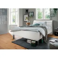 Wiemann Futonbett "Monaco, 4-fache Liegehöhenverstellung", weiß (weiß, leisten in chrom), B:99cm L:218cm, Betten, Futonbett, mit stilvollem Holzkopfteil, Made in Germany