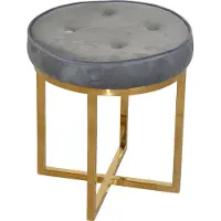 Home affaire Polsterhocker , grau, B:42cm H:46cm T:42cm, Samtbezug 100% Polyester, Hocker, Polsterhocker