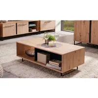 Inosign Couchtisch "Sardinia", schwarz (artisan eiche, schwarz), B:120,5cm H:42,5cm T:60,5cm, Tische, Couchtisch, Breite ca. 120,5 cm