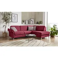 Sit&More Ecksofa SIT & MORE "Clio L-Form", rot (bordeaux), B:254cm H:89cm T:190cm, Sofas, Ecksofa, wahlweise mit Schlaffunktion und Bettkasten, inklusive Federkern