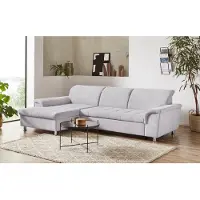 Domo Ecksofa "FRANZI zeitlos und elegant, moderne Sitzheftung, L-Form", grau (hellgrau), B:279cm H:81cm T:162cm, Sofas, Ecksofa, wahlweise mit Kopfteilverstellung (dann Tiefe: 170 cm)