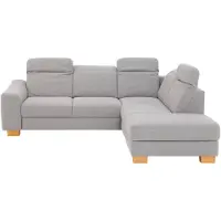 Home affaire Ecksofa "Dundee L-Form", grau, B:263cm H:86cm T:219cm, Struktur fein (100% Polyester), Sofas, Ecksofa, wahlweise mit Kopfteilverstellung und zusätzlich mit Bettfunktion