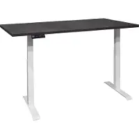 Mäusbacher Schreibtisch MÄUSBACHER "Big System Office", schwarz-weiß (weiß matt, schwarzstahl, weiß matt, schwarzstahl), B:180cm, Tische, Schreibtisch, Breite 180 cm, elektrisch höhenverstellbar