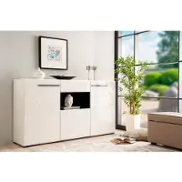Inosign Sideboard "Trentino", weiß, B:173cm H:93,5cm, Holzwerkstoff, MDF, Sideboards, Sideboard, Kommode, Briete ca. 173 cm, Soft-Close-Funktion, Hochglanzfronten