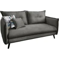 Home affaire 3-Sitzer "Levke, 183 cm breit, modern und bequem", schwarz (asche), B:183cm H:94cm T:110cm, Sofas, 3-Sitzer, Velours, inkl. Rücken- und Zierkissen