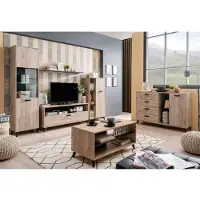 Otto Home Highboard "Umbria", grau (grau eiche), B:67,5cm H:130,5cm T:33cm, Holzwerkstoff, Sideboards, Highboard, Stauraumschrank, Breite 67,5 cm