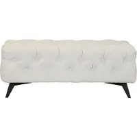 Home affaire Polsterhocker "Amaury", beige, B:120cm H:45cm T:80cm, Struktur (100% Polyester);Samtoptik (100% Polyester), Hocker, Polsterhocker, Chesterfield-Optik, Breite 120cm, Fußfarbe wählbar