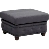 Home affaire Polsterhocker "New Castle", schwarz, B:75cm H:45cm T:70cm, Hocker, Polsterhocker, passend zur "New Castle"-Serie, B/T/H: 75/70/45 cm