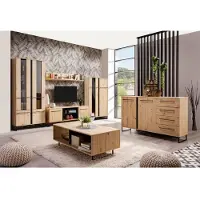 Home affaire Highboard "Sardinia", schwarz (artisan eiche, schwarz), B:84,5cm H:193,5cm T:35cm, Holzwerkstoff, Sideboards, Highboard, Vitrine, Breite 84cm