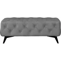 Home affaire Polsterhocker "Amaury", grau, B:120cm H:45cm T:80cm, Struktur (100% Polyester);Samtoptik (100% Polyester), Hocker, Polsterhocker, Chesterfield-Optik, Breite 120cm, Fußfarbe wählbar