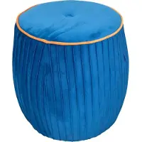 Home affaire Hocker , blau, B:46cm H:47cm T:46cm, Samtbezug 100% Polyester, Hocker, Hocker