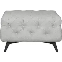 Home affaire Polsterhocker "Amaury", silber, B:80cm H:45cm T:80cm, Struktur (100% Polyester);Samtoptik (100% Polyester), Hocker, Polsterhocker, Chesterfield-Optik, Breite 80cm, Fußfarbe wählbar