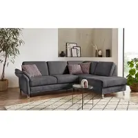 Sit&More Ecksofa SIT & MORE "Clio L-Form", grau (anthrazit), B:254cm H:89cm T:190cm, Sofas, Ecksofa, wahlweise mit Bettfunktion und Bettkasten, inklusive Federkern
