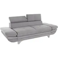 Cotta Polstergarnitur "Enterprise 2,5 Sitzer + Hocker", grau, B:214cm, Sitzmöbel-Sets, Polstergarnitur, Set bestehend aus: 2-Sitzer mit Kopfteilverstellung & Hocker