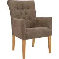 Home affaire Esszimmerstuhl "King", braun (braun, natur), B:60cm H:92cm T:65cm, Polyester, Stühle, Esszimmerstuhl, Armlehnstuhl mit Knopfheftung, Polsterstuhl