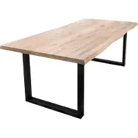 Home affaire Esstisch "Tristan", weiß (weiß wash, schwarz, weiß), B:240cm H:77cm T:100cm, Tische, Esstisch, mit Baumkante