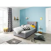 Home affaire Polsterbett "Endres", grau (hellgrau), B:103cm L:210cm, imgrägnierte Struktur (100% Polyester), Betten, Polsterbett, mit Bettkasten, wahlweise ohne Matratze/Lattenrost oder incl. Matratze