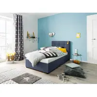 Home affaire Polsterbett "Endres", blau, B:103cm L:210cm, imgrägnierte Struktur (100% Polyester), Betten, Polsterbett, mit Bettkasten, wahlweise ohne Matratze/Lattenrost oder incl. Matratze