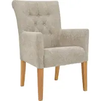 Home affaire Esszimmerstuhl "King", beige (creme, natur), B:60cm H:92cm T:65cm, Polyester, Stühle, Esszimmerstuhl, Armlehnstuhl mit Knopfheftung, Polsterstuhl