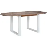 Home affaire Esstisch "Lagos", braun (braun, gebürstet, weiß), B:180cm H:76cm T:90cm, Tische, Esstisch, aus schönem massivem Kiefernholz, mit weiß lackierten Metallbeinen