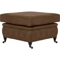 Home affaire Polsterhocker "Aarburg", braun (cognac), B:75cm H:50cm T:70cm, 100% Polyester, Hocker, Polsterhocker, passend zur Serie "Aarburg"