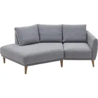 Otto Home 2,5-Sitzer "Elvis", grau (saltnpepper), B:220cm H:80cm T:127cm, 79% PES; 21% PP, Sofas, 2 5-Sitzer, Polsterecke mit offenem Ende im skandinavischen Stil, Massivholzfüße