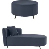 Andas Recamiere "Hulby", blau (dunkelblau), B:182cm H:82cm T:90cm, 100% Polyester, Sofas, Recamiere, wahlweise mit und ohne Hocker und Armlehne links oder rechts