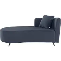 Home affaire Recamiere "Hulby", blau (dunkelblau), B:182cm H:82cm T:90cm, 100% Polyester, Sofas, Recamiere, wahlweise mit und ohne Hocker und Armlehne links oder rechts