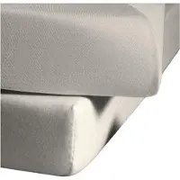 Fleuresse Spannbettlaken "Jenny C aus feinfädigem Mako-Jersey", beige (porzellanfarben), L:200cm, Mako-Jersey, Obermaterial: 100% Baumwolle, Bettlaken, Spannbettlaken, für Matratzen bis 23 cm Höhe