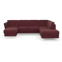 Sit&More Wohnlandschaft SIT & MORE "Visby U-Form", rot (bordeaux), B:303cm H:87cm T:213cm, Sofas, Wohnlandschaft, Wahlweise mit Schlaffunktion und Stauraum, frei im Raum stellbar