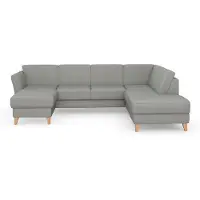 Sit&More Wohnlandschaft SIT & MORE "Visby U-Form", silber, B:303cm H:87cm T:213cm, Sofas, Wohnlandschaft, wahlweise mit Schlaffunktion und Stauraum, frei im Raum stellbar