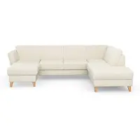 Sit&More Wohnlandschaft SIT & MORE "Visby U-Form", beige (linen), B:303cm H:87cm T:213cm, Sofas, Wohnlandschaft, wahlweise mit Schlaffunktion und Stauraum, frei im Raum stellbar