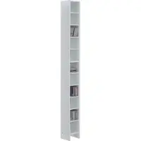 FMD Wandregal "Hallo 2", weiß, B:18,9cm H:185cm T:16,2cm, Holzwerkstoff, Regale, Wandregal, Schmales Medienregal mit 11 Fächern, Breite 19,5 cm