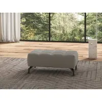 Sit&More Hocker SIT & MORE "Cool", grau (hellgrau), B:102cm H:45cm T:68cm, Hocker, Hocker, mit schwarzen Füßen