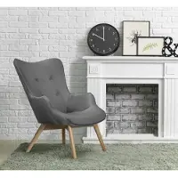 Home affaire Sessel "Nicko", grau, B:71cm H:96cm T:86cm, 100% Polyester, Sessel, Sessel, wahlweise mit und ohne Hocker