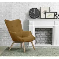 Andas Sessel "Nicko", gelb (senf), B:71cm H:96cm T:86cm, 100% Polyester, Sessel, Sessel, wahlweise mit und ohne Hocker