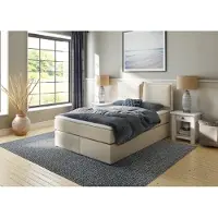 Home affaire Boxspringbett "Lysann", beige, B:147cm L:215cm, Komplettbetten, Boxspringbett, 5fach verstellbares Kopfteil, in 4 Breiten, 3 Matratzenarten
