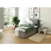 Maintal Polsterbett "Lyara", grau (hellgrau), B:107cm L:215cm, Struktur fein (100% Polyester), Betten, Polsterbett, wahlweise ohne Matratze oder mit 3 Matratzenarten zur Auswahl