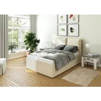 Maintal Polsterbett "Lyara", beige, B:147cm L:215cm, Struktur fein (100% Polyester), Betten, Polsterbett, wahlweise ohne Matratze oder mit 3 Matratzenarten zur Auswahl